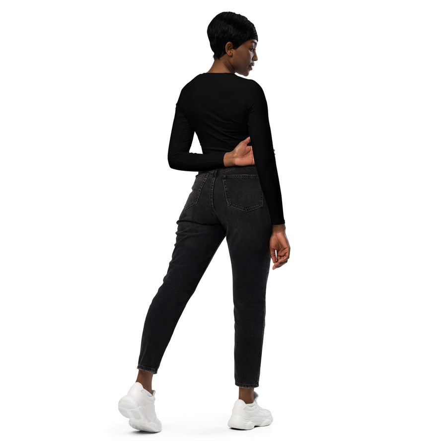 Bachateros Dimelo Recycled long-sleeve crop top