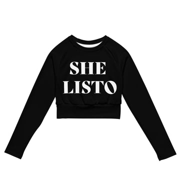 SHE LISTO Recycled long-sleeve crop top